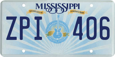 MS license plate ZPI406