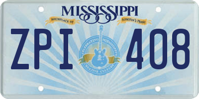 MS license plate ZPI408