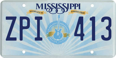 MS license plate ZPI413