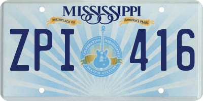MS license plate ZPI416
