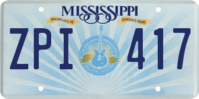 MS license plate ZPI417
