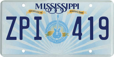 MS license plate ZPI419