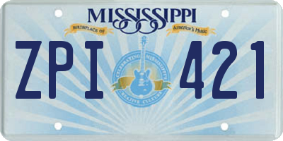 MS license plate ZPI421