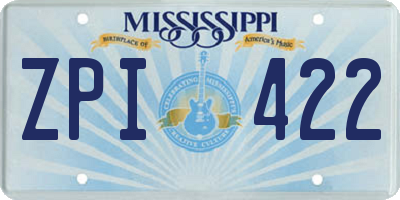 MS license plate ZPI422