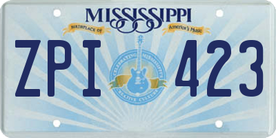 MS license plate ZPI423