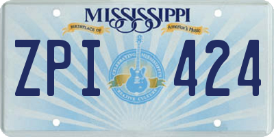 MS license plate ZPI424