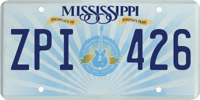 MS license plate ZPI426