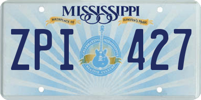 MS license plate ZPI427