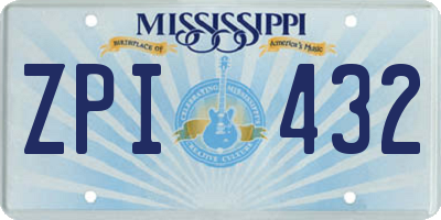 MS license plate ZPI432