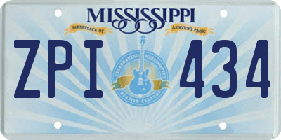 MS license plate ZPI434