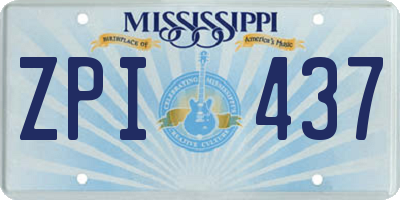 MS license plate ZPI437