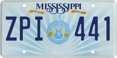 MS license plate ZPI441