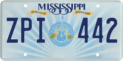 MS license plate ZPI442