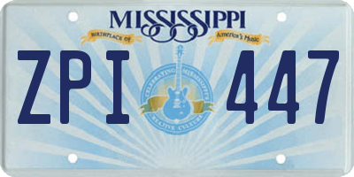 MS license plate ZPI447