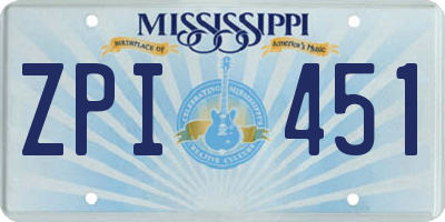MS license plate ZPI451