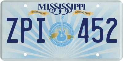 MS license plate ZPI452