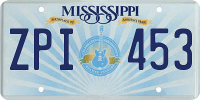 MS license plate ZPI453