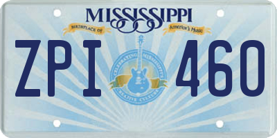 MS license plate ZPI460