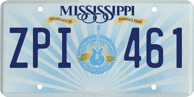 MS license plate ZPI461