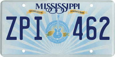 MS license plate ZPI462