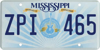 MS license plate ZPI465