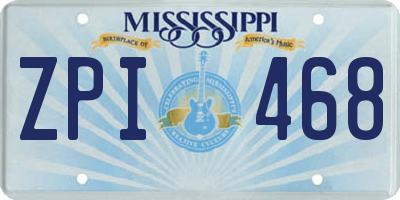 MS license plate ZPI468