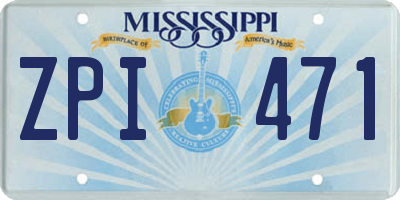 MS license plate ZPI471