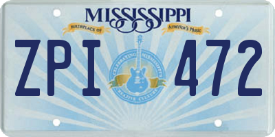 MS license plate ZPI472