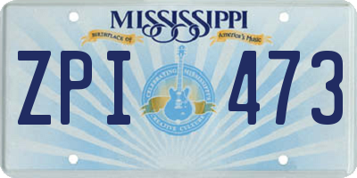 MS license plate ZPI473