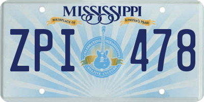 MS license plate ZPI478