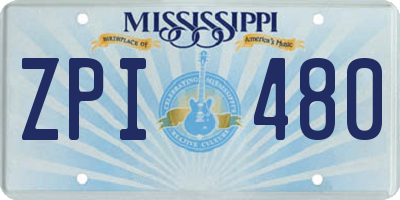 MS license plate ZPI480