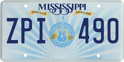 MS license plate ZPI490