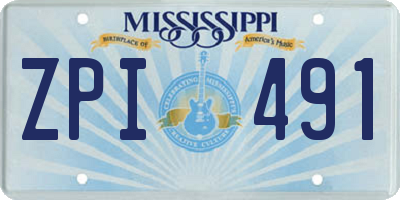 MS license plate ZPI491