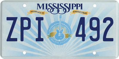 MS license plate ZPI492