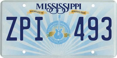 MS license plate ZPI493