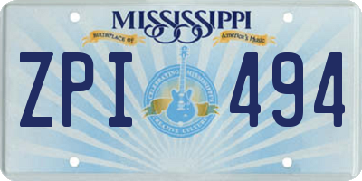 MS license plate ZPI494