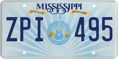 MS license plate ZPI495