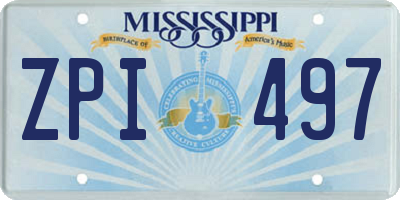 MS license plate ZPI497