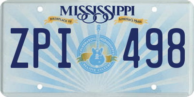 MS license plate ZPI498
