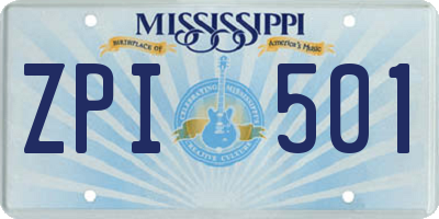 MS license plate ZPI501