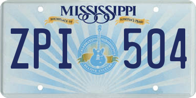 MS license plate ZPI504