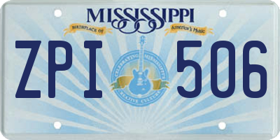 MS license plate ZPI506