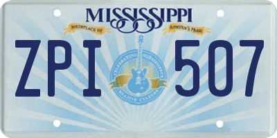 MS license plate ZPI507