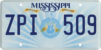 MS license plate ZPI509