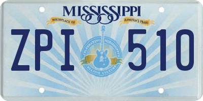 MS license plate ZPI510