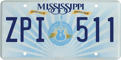 MS license plate ZPI511