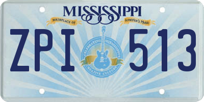 MS license plate ZPI513