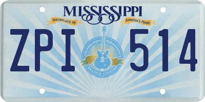 MS license plate ZPI514