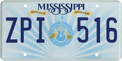 MS license plate ZPI516