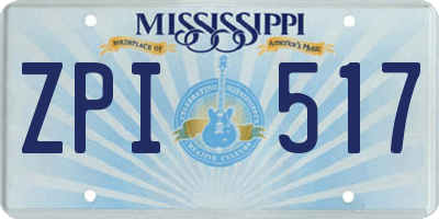 MS license plate ZPI517